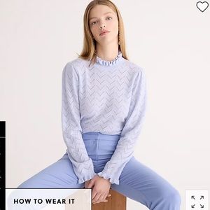 J. Crew cashmere Pointelle Mockneck Sweater
